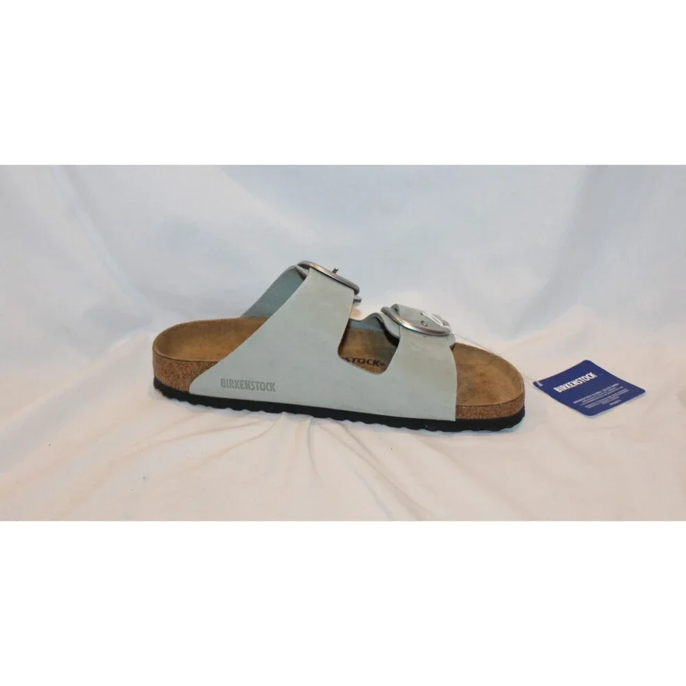 Birkenstock Arizona Big Buckle Leather Narrow Fit Sandals EU 41 Pure Sage